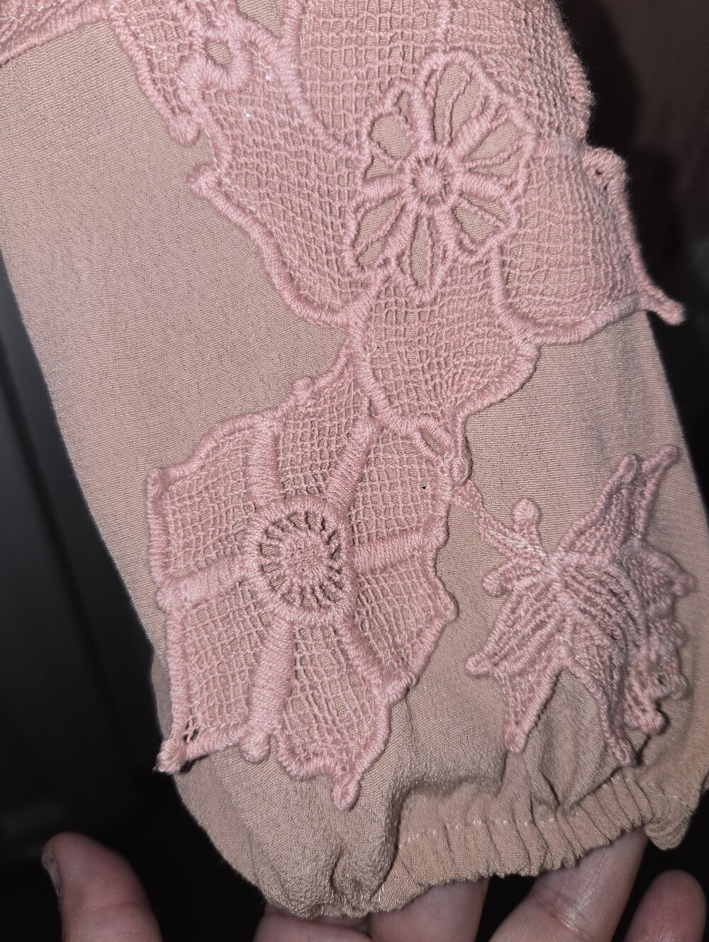 NWT For Love & Lemons Lucien Lace Romper Dusty Pink Floral Applique Size S - Picture 4 of 14
